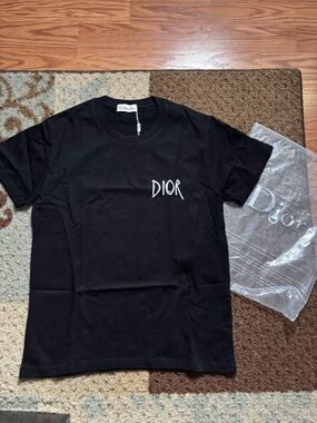Dior Raymond Pettibon Black T-Shirt with White Logo